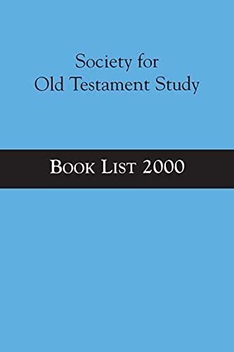 Imagen de archivo de Society for Old Testament Study Book List 2000 a la venta por WorldofBooks