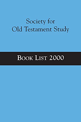 Stock image for Society for Old Testament Study Book List 2000 for sale by WorldofBooks