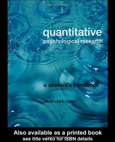 9781841692258: Quantitative Psychological Research: The Complete Student's Companion