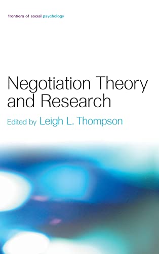 9781841694160: Negotiation Theory and Research (Frontiers of Social Psychology)