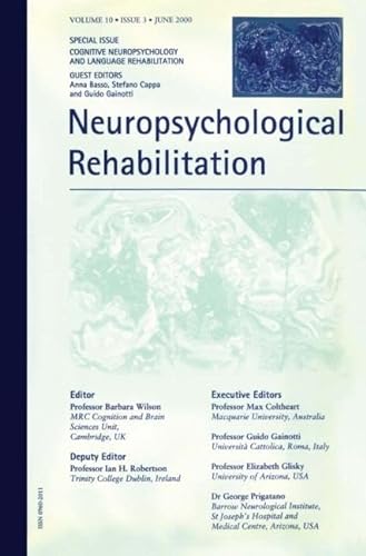 9781841699394: Cognitive Neuropsychology and Language Rehabilitation: A Special Issue of Neuropsychological Rehabilitation: 1 (Special Issues of Neuropsychological Rehabilitation)
