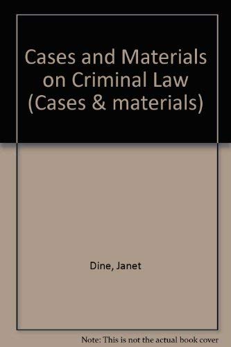 Imagen de archivo de Cases and Materials on Criminal Law (Cases & materials) a la venta por AwesomeBooks
