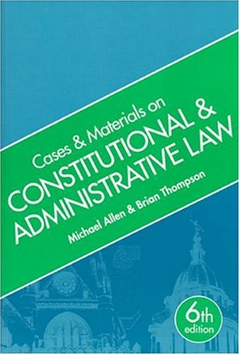 9781841740140: Cases and Materials on Constitutional and Administrative Law