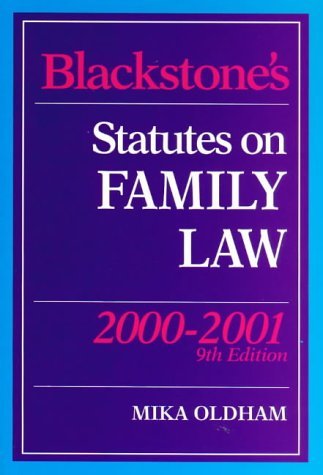 Imagen de archivo de Blackstone's Statutes on Family Law 2000/2001 (Blackstone's Statute Books) a la venta por AwesomeBooks