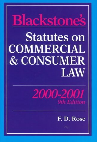 Stock image for Blackstone's Statutes on Commercial and Consumer Law 2000/2001 (Blackstone's Statute Books) for sale by AwesomeBooks