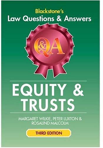 Stock image for Equity & Trusts: Law Questions & Answers (Questions and Answers Series) for sale by MusicMagpie