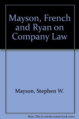 Stock image for Mayson, French and Ryan on Company Law for sale by AwesomeBooks