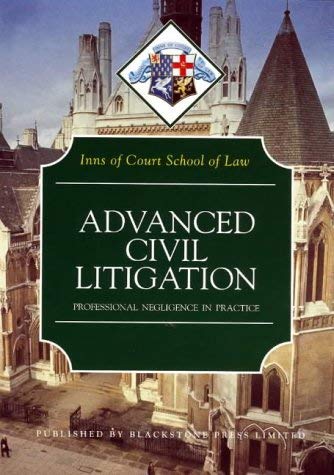 Beispielbild fr Advanced Civil Litigation Professional Negligence in Practice 2000 (Blackstone Bar Manual S.) zum Verkauf von WorldofBooks