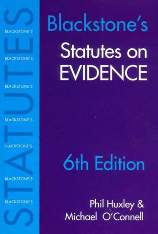 Beispielbild fr Blackstone's Statutes on Evidence (Blackstone's Statute Books) zum Verkauf von AwesomeBooks