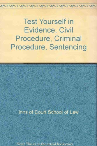9781841742199: Test Yourself in Evidence, Civil Procedure, Criminal Procedure, Sentencing
