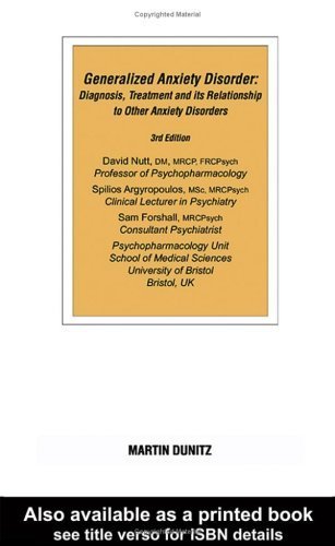 Beispielbild fr Generalised Anxiety Disorder: Diagnosis, Treatment and its Relationship to Other Anxiety Disorders zum Verkauf von AwesomeBooks