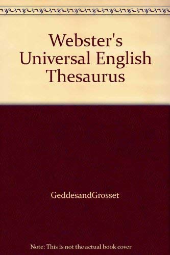 Imagen de archivo de Webster's Universal English Thesaurus a la venta por More Than Words