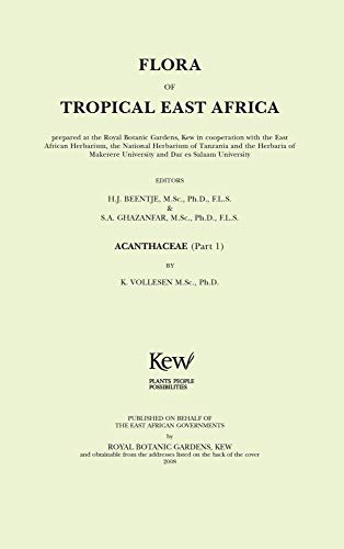 Flora of Tropical East Africa: Acanthaceae Part 1 (9781842462171) by Beentje, Henk