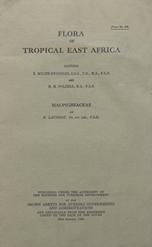 Imagen de archivo de Flora of Tropical East Africa: Malpighiaceae a la venta por Midtown Scholar Bookstore