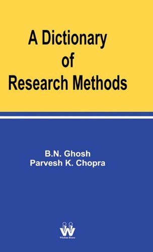 9781842901649: A Dictionary of Research Methods