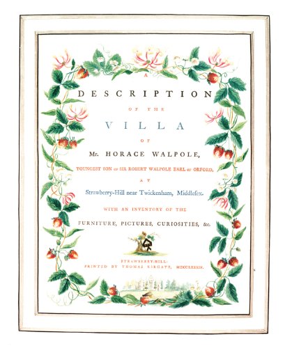 A Description of the Villa of Mr. Horace Walpole: With an Inventory of the Furniture, Pictures, Curiosities &c. (9781843680574) by Walpole, Horace