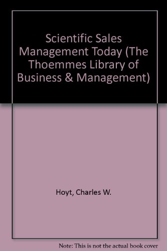 Stock image for Scientific Sales Management Today (Foundations of Modern Management, Marketing, Vol 3) for sale by Zubal-Books, Since 1961