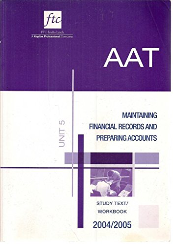 Beispielbild fr Maintaining Financial Records (Aat Text/Workbook Unit 5) zum Verkauf von WorldofBooks