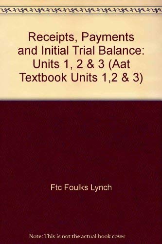 Stock image for Receipts, Payments and Initial Trial Balance: Units 1, 2 & 3 (AAT Workbook) for sale by WorldofBooks