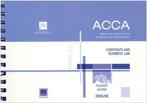 9781843906162: Corporate and Business Law: No 2.2 (ACCA Pocket Note S.)