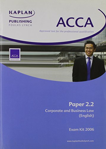 Beispielbild fr Corporate and Business Law (ACCA Exam Kit) zum Verkauf von AwesomeBooks