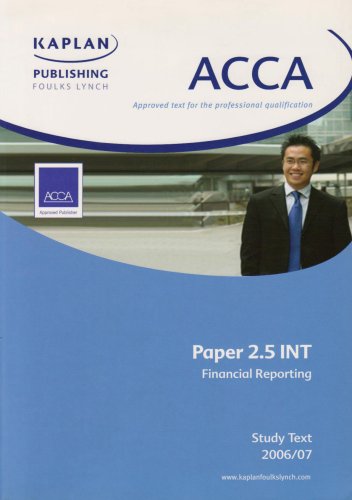 9781843908500: Acca Paper 2.5 Int Financial Reporting: 1