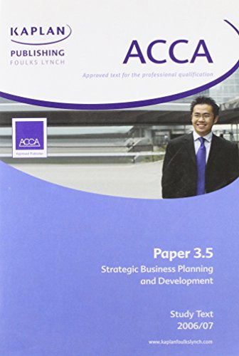 9781843908586: Study Text (ACCA Paper 3.5 Strategic Business Plan and Develop)