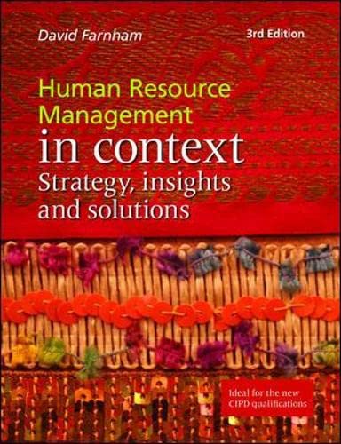 Beispielbild fr Human Resource Management in Context zum Verkauf von AwesomeBooks