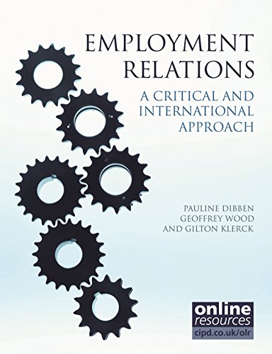 Imagen de archivo de Employment Relations: A Critical and International Approach (Cipd Publications) a la venta por AwesomeBooks