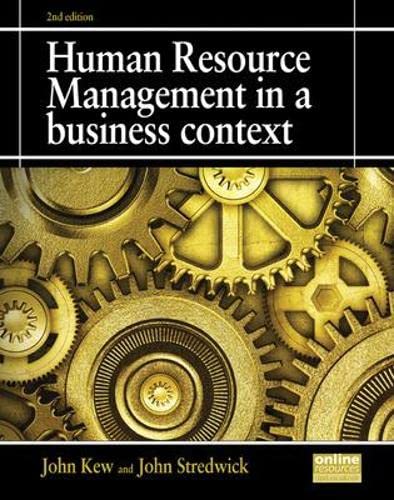 Beispielbild fr Human Resource Management in a Business Context zum Verkauf von AwesomeBooks