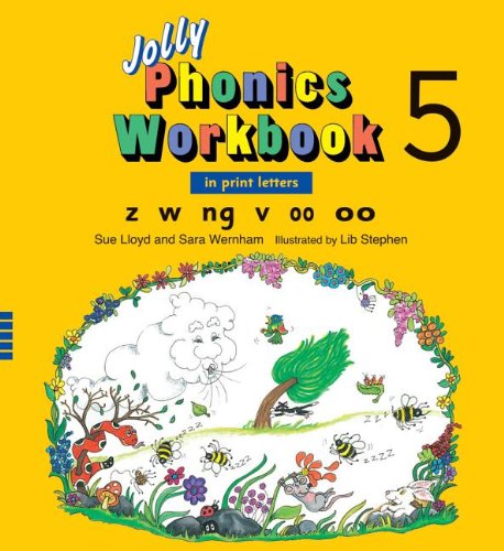 9781844141029: Jolly Phonics Workbook 5: In Print Letters, Z W Ng V Short oo Long oo