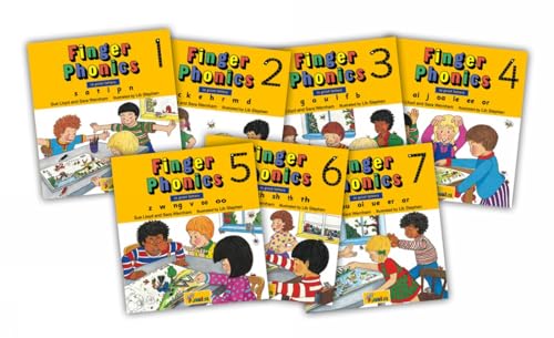 Finger Phonics Set (1-7) (9781844141524) by Wernham, Sara; Lloyd, Sue