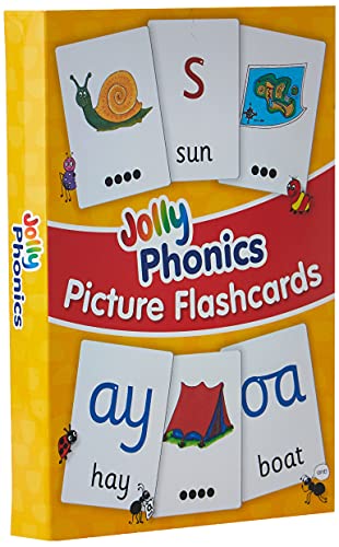 JOLLY PHONICS photo Flash Cards in precursive lettres 