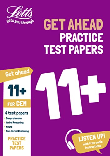 Beispielbild fr 11+ Practice Test Papers (Get ahead) for the CEM tests inc. Audio Download (Letts 11+ Success) zum Verkauf von WorldofBooks