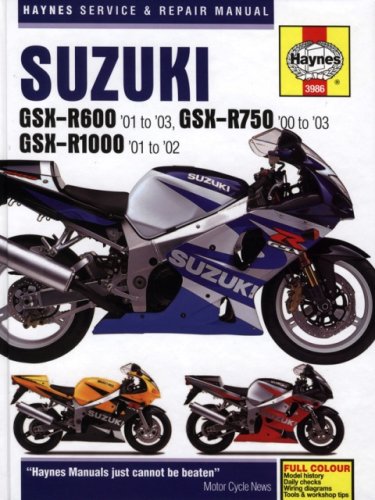 Stock image for Suzuki GSX-R600 (01-03), GSX-R750 (00-03) and GSX-R1000 (01-02) Service and Repair Manual (Haynes Service and Repair Manuals) for sale by WorldofBooks