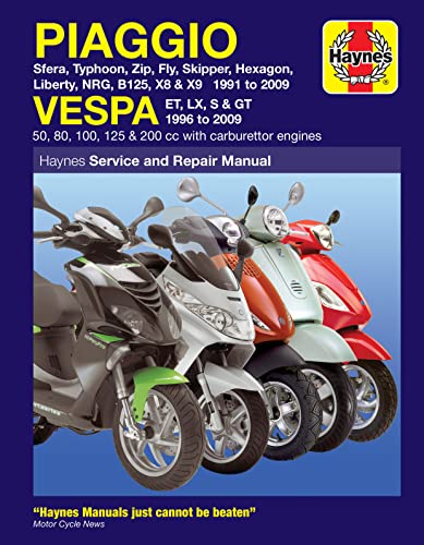 Stock image for Piaggio and Vespa Scooters (with Carburettor Engines) Service and Repair Manual: 1991 to 2009 (Haynes Motorcycle Manuals) for sale by Brit Books