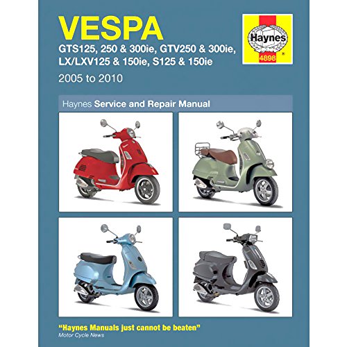 Imagen de archivo de Vespa: GTS125, 250 & 300ie, GTV250 & 300ie, LX/LXV125 & 150ie, S125 & 150ie 2005 to 2010 (Haynes Service & Repair Manual) a la venta por BookHolders