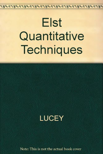 Elst Quantitative Techniques (9781844801114) by Lucey