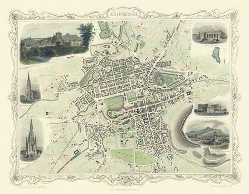9781844912681: John Tallis Map of Edinburgh 1851: Colour Print of City of Edinburgh Plan 1851 by John Tallis