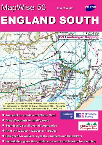 England South: All OS Landranger Maps of England South on CD (MapWise 50 S.) (9781845000042) by White, Iain