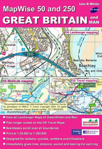 Great Britain and Man: All OS Landranger and Travel Maps of Great Britain and Man on CD (MapWise 50 S.) (9781845000066) by White, Iain