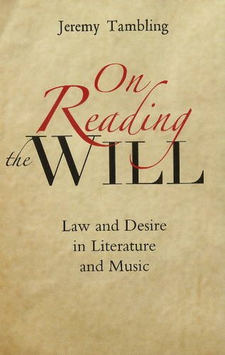 9781845196523: On Reading the Will: Law and Desire in Literature and Music