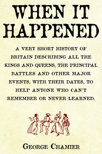 Stock image for When It Happened. A Very Short History of Britain in Dares, Including the Most Important Kings and Queens, The Major Battles and Other Great Events, to Help Anyone Who Cannot Remember or Never Learned for sale by The London Bookworm