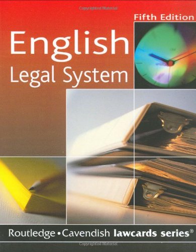Beispielbild fr English Legal System Lawcards (Law Cards) zum Verkauf von Tall Stories BA