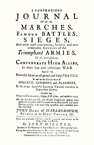 9781845741235: COMPENDIOUS JOURNAL OF ALL THE MARCHES FAMOUS BATTLES & SIEGES (of Marlborough)