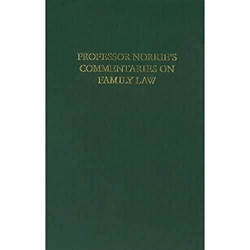 Professor Norrie's Commentaries on Family Law (9781845861193) by Norrie, Kenneth McK.