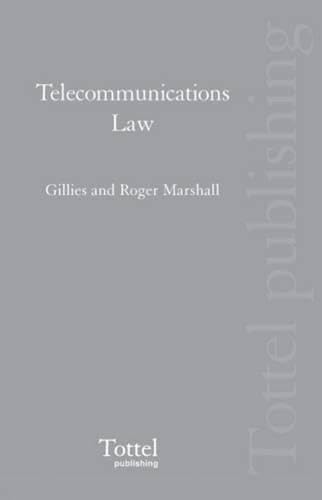 Telecommunications Law (9781845920777) by Gillies, David; Marshall, Roger J. W.