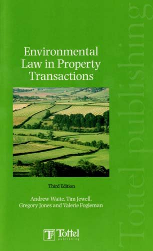 Beispielbild fr Environmental Law in Property Transactions zum Verkauf von Better World Books Ltd