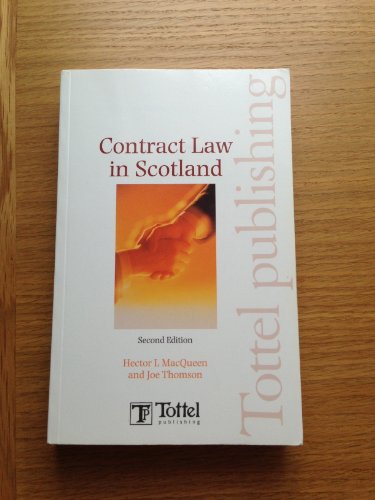 Beispielbild fr Contract Law in Scotland zum Verkauf von AwesomeBooks