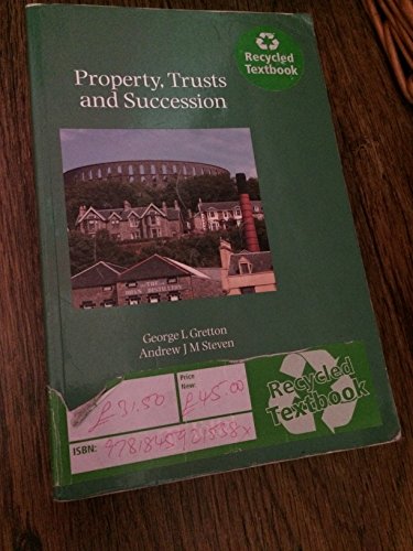 Beispielbild fr Property Trusts and Succession zum Verkauf von AwesomeBooks